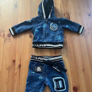 DOLCE&GABBANA Baby Prince Tracksuit (2-piece) 3-6 months, navy blue